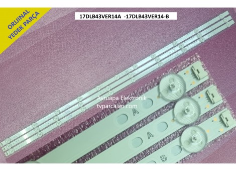 VESTEL 43U9500 - 43U9510 - 43U9600 Led bar, 17DLB43VER14-A, 17DLB43VER14-B